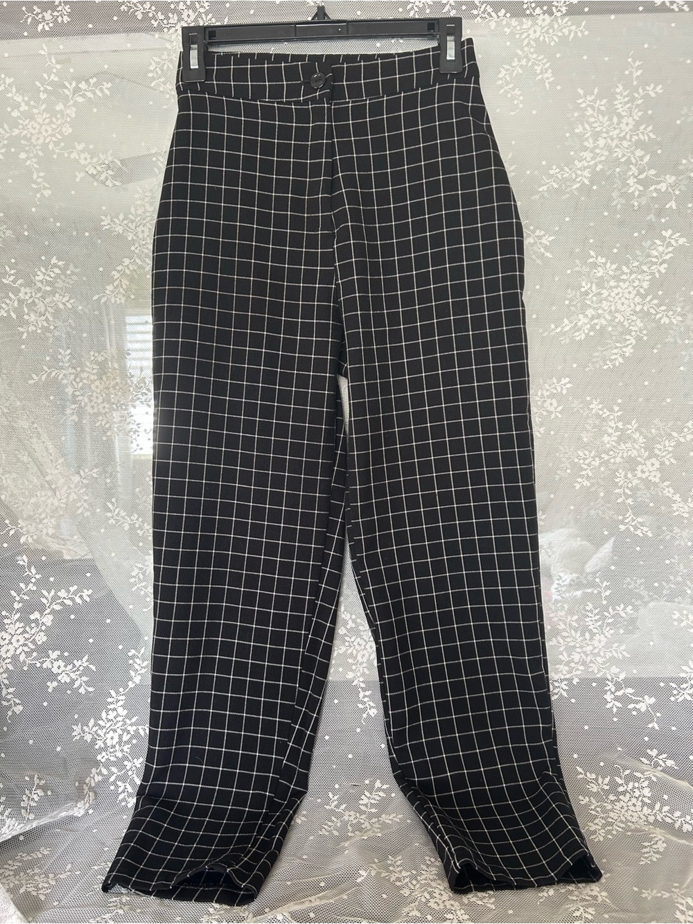 Nasty Gal Black & White Checkered Pants — Size 2